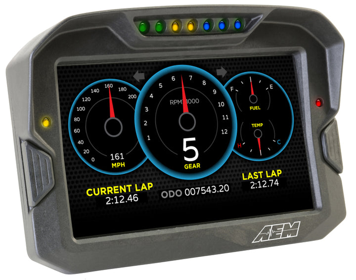 AEM CD-7 Logging GPS Enabled Race Dash Carbon Fiber Digital Display w/o VDM (CAN Input Only) - Bull Strap