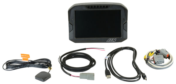 AEM CD-7 Non Logging GPS Enabled Race Dash Carbon Fiber Digital Display w/o VDM (CAN Input Only) - Bull Strap