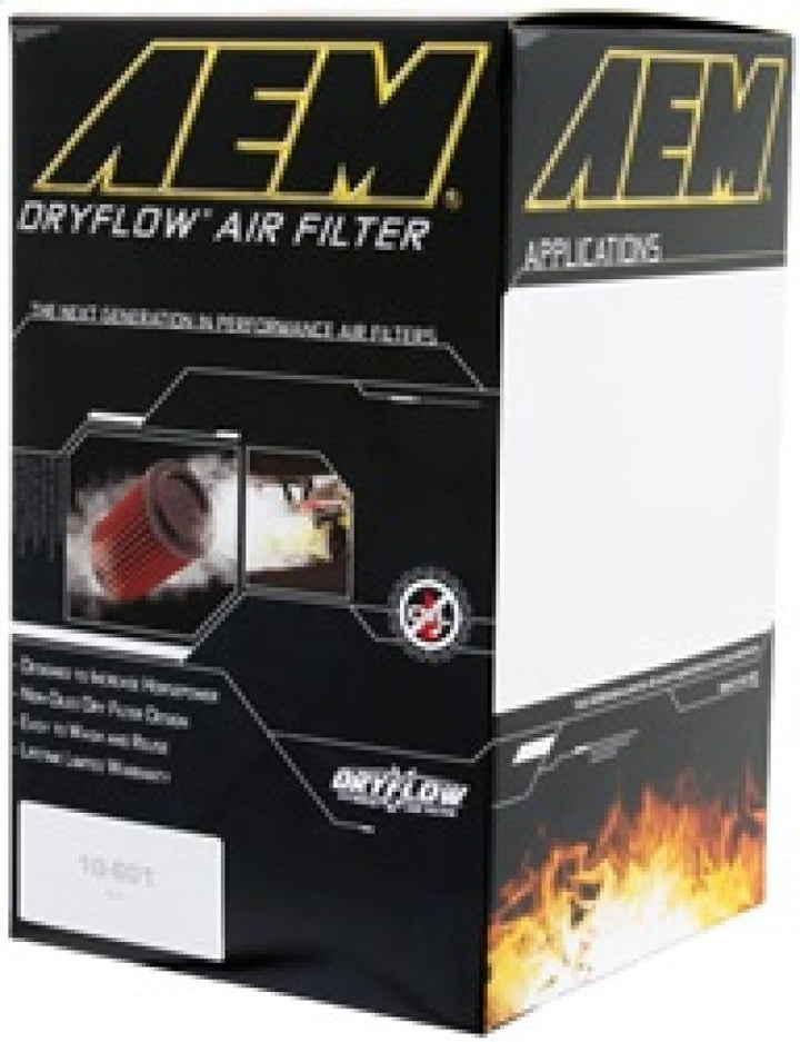 AEM DryFlow Air Filter - Round 2.75in ID x 6.25in OD x 8.25in H fits 2007-2014 Ford/Volvo - Bull Strap