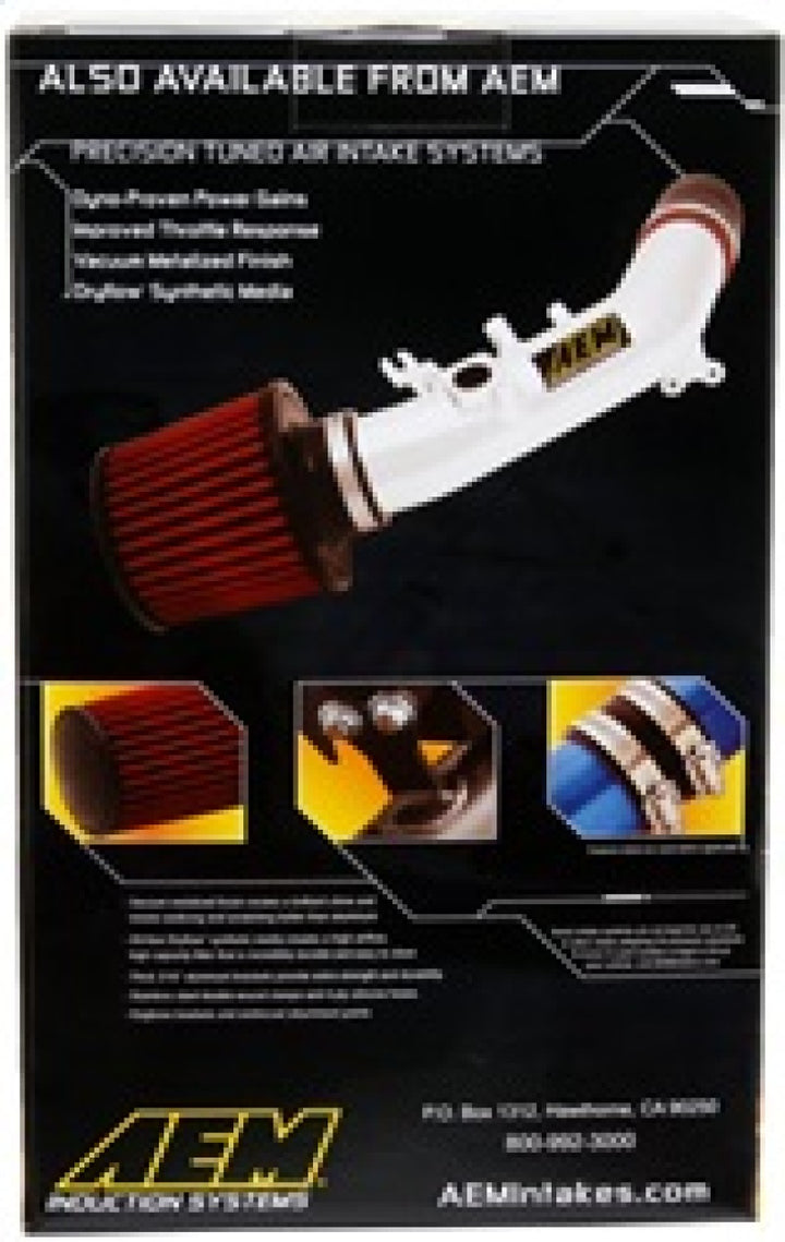 AEM DryFlow Air Filter - Round 2.75in ID x 6.25in OD x 8.25in H fits 2007-2014 Ford/Volvo - Bull Strap