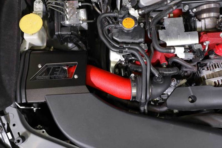 AEM Induction 2019 Subaru WRX STI 2.5L Cold Air Intake - Wrinkle Red - Bull Strap