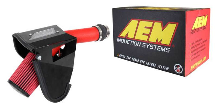 AEM Induction 2019 Subaru WRX STI 2.5L Cold Air Intake - Wrinkle Red - Bull Strap