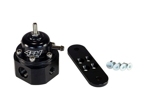 AEM Universal Black Adjustable Fuel Pressure Regulator - Bull Strap