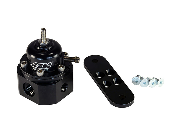 AEM Universal Black Adjustable Fuel Pressure Regulator - Bull Strap