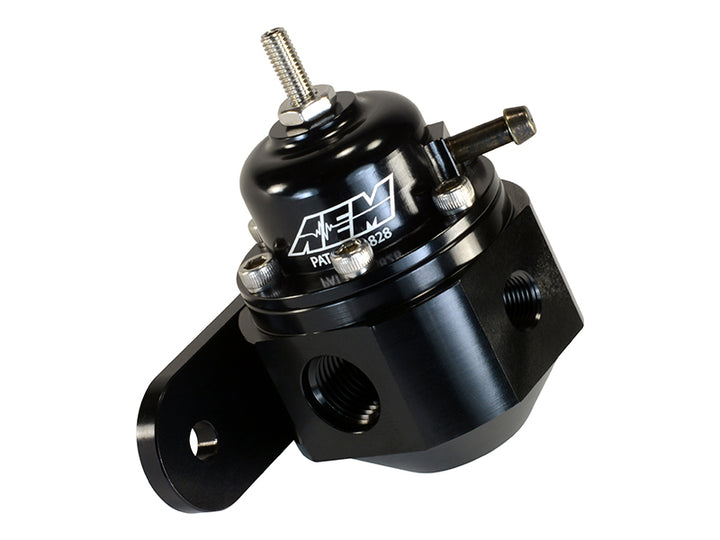 AEM Universal Black Adjustable Fuel Pressure Regulator - Bull Strap