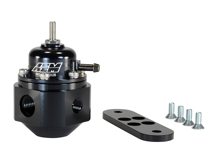 AEM Universal Black Adjustable Fuel Pressure Regulator - Bull Strap