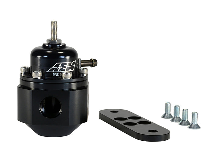 AEM Universal Black Adjustable Fuel Pressure Regulator - Bull Strap