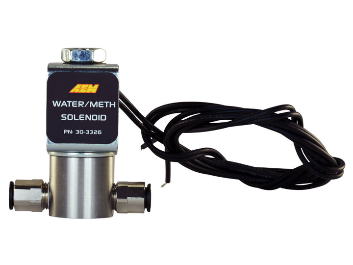 AEM Water/Methanol Injection System - High-Flow Low-Current WMI Solenoid - 200PSI 1/8in-27NPT In/Out - Bull Strap