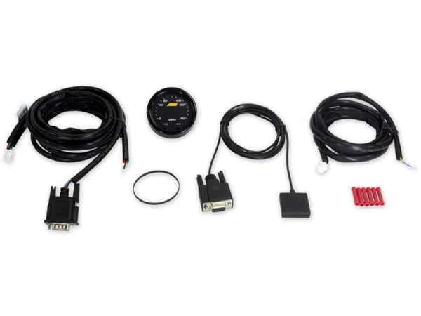 AEM X-Series 0-160 MPH Black Bezel w/ Black Face GPS Speedometer Gauge - Bull Strap