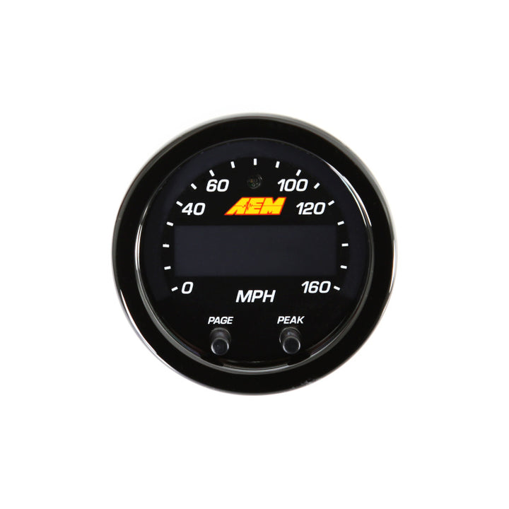 AEM X-Series 0-160 MPH Black Bezel w/ Black Face GPS Speedometer Gauge - Bull Strap