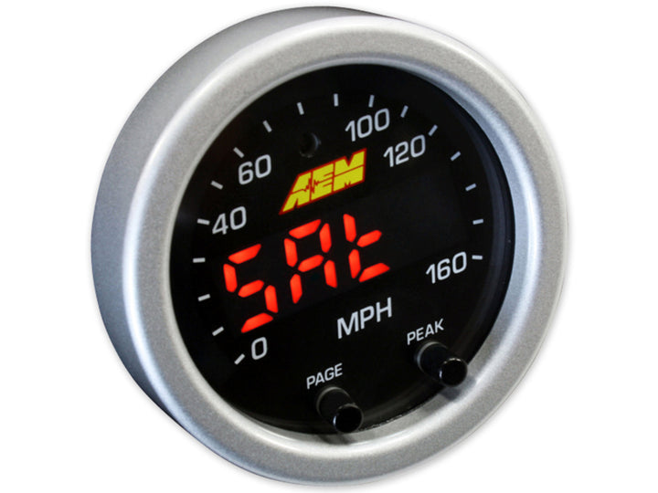 AEM X-Series 0-160 MPH Black Bezel w/ Black Face GPS Speedometer Gauge - Bull Strap