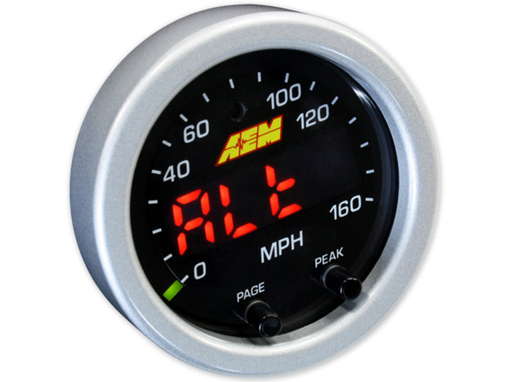 AEM X-Series 0-160 MPH Black Bezel w/ Black Face GPS Speedometer Gauge - Bull Strap