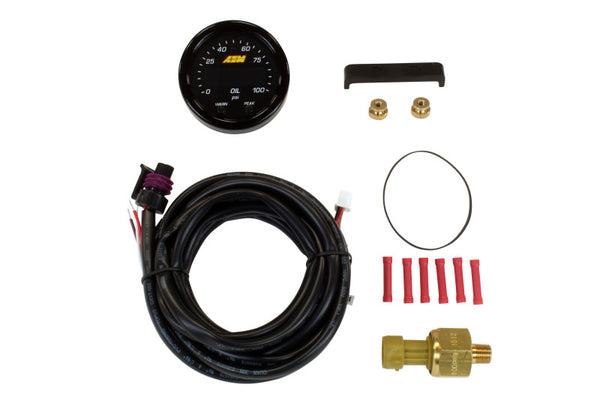 AEM X-Series Pressure 0-100psi Gauge Kit - Bull Strap