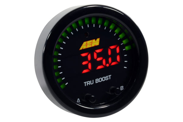 AEM X-Series Tru-Boost Controller Gauge w/ Boost Control Solenoid 80PSIg Internal MAP Sensor - Bull Strap