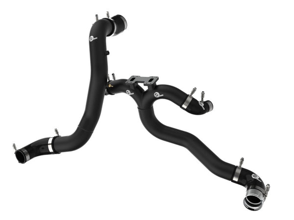 AFE 18-22 Kia Stinger V6-3.3L BladeRunner Alum Hot/Cold Charge Pipe Kit Black - Bull Strap