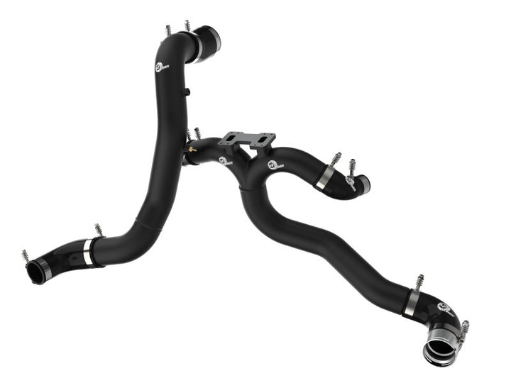 AFE 18-22 Kia Stinger V6-3.3L BladeRunner Alum Hot/Cold Charge Pipe Kit Black - Bull Strap