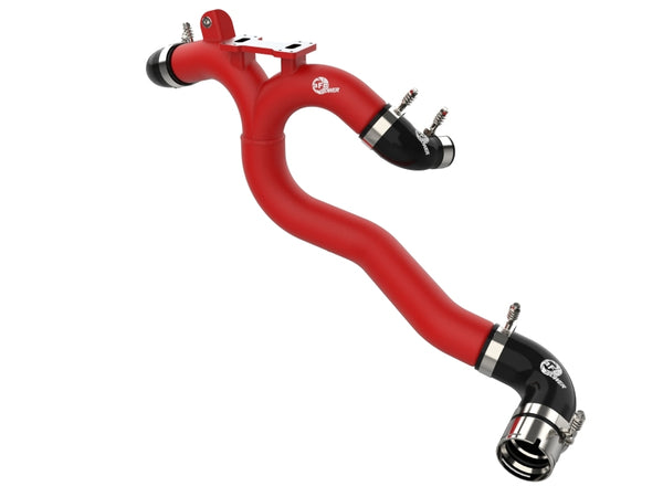 AFE 2018-2020 Kia Stinger 19-22 G70 BladeRunner 3in Aluminum Hot Charge Pipe Red - Bull Strap