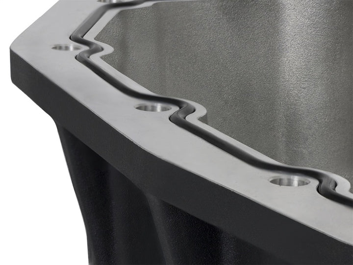 AFE Pro Series Engine Oil Pan Black w/Machined Fins; 11-16 Ford Powerstroke V8-6.7L (td) - Bull Strap