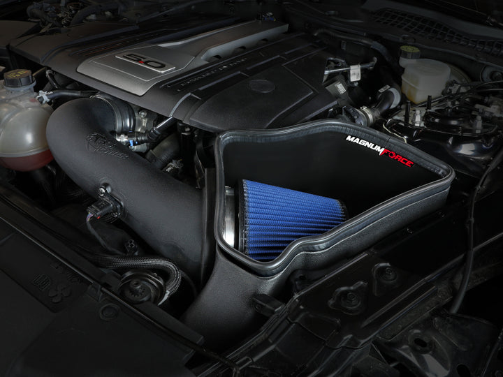 AFe Magnum FORCE Stage-2 Cold Air Intake System w/Pro Dry S Media 18-19 Ford Mustang - Bull Strap