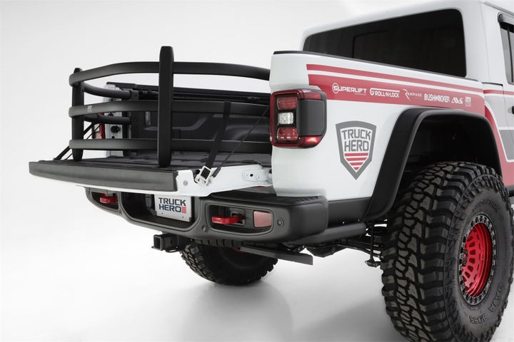 AMP Research 20-22 Jeep Gladiator (Does Not Work w/Tonneau Cvrs) Bedxtender HD Sport - Black - Bull Strap