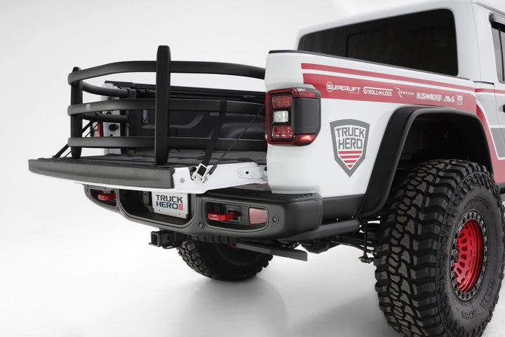 AMP Research 20-22 Jeep Gladiator (Does Not Work w/Tonneau Cvrs) Bedxtender HD Sport - Black - Bull Strap