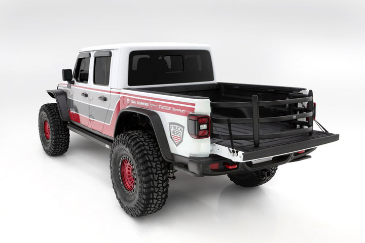 AMP Research 20-22 Jeep Gladiator (Does Not Work w/Tonneau Cvrs) Bedxtender HD Sport - Black - Bull Strap