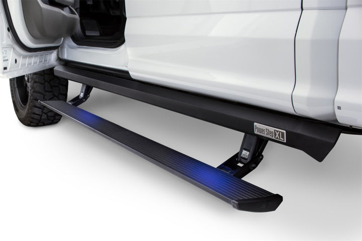 AMP Research 20-23 Chevy Silverado 1500 Crew Cab PowerStep XL - Black (Incl OEM Style Illumination) - Bull Strap