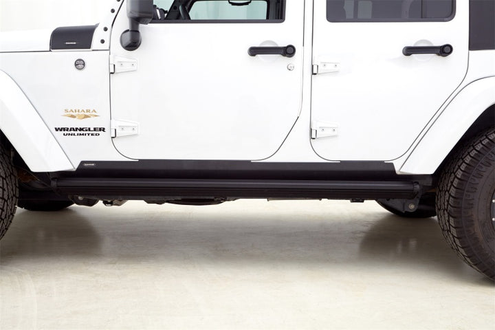 AMP Research 2007-2017 Jeep Wrangler JK 4 Door PowerStep Xtreme - Black - Bull Strap