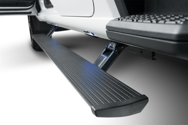 AMP Research 23-24 Chevrolet Colorado / GMC Canyon Crew Cab PowerStep Plug N Play - Black - Bull Strap