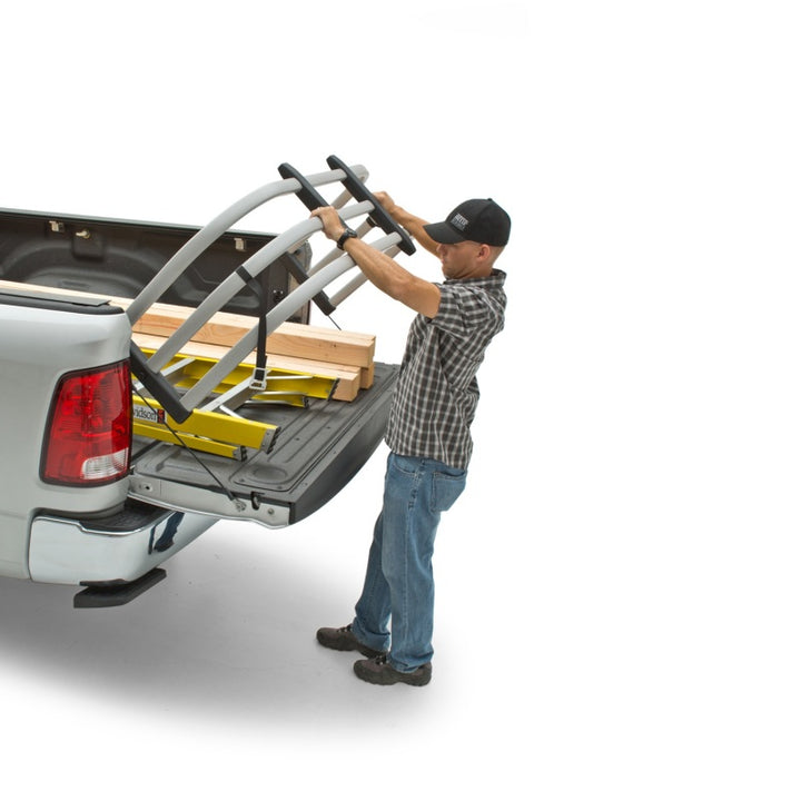 AMP Research 99-23 Ford F250/350 Superduty (Excl. SuperCrew) Bedxtender - Silver - Bull Strap