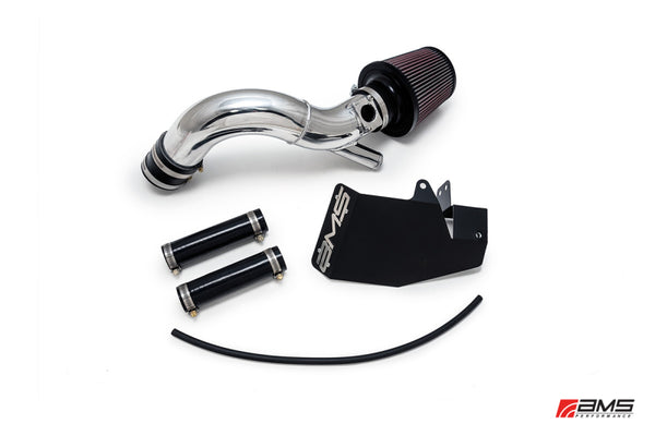 AMS Performance 08-15 Mitsubishi EVO X Replacement Intake Pipe w/MAF Housing & Bungs - Polished - Bull Strap