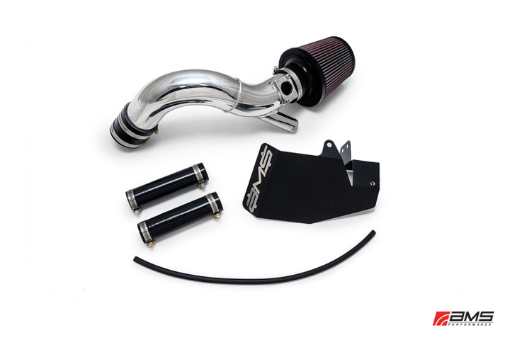 AMS Performance 08-15 Mitsubishi EVO X Replacement Intake Pipe w/MAF Housing & Bungs - Polished - Bull Strap