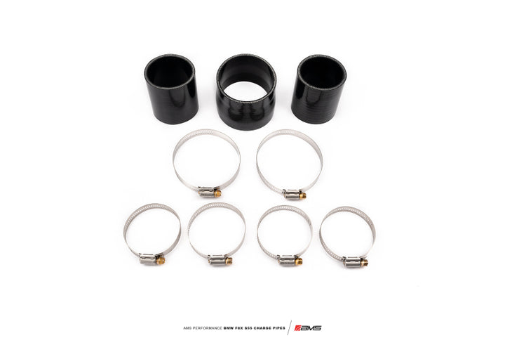 AMS Performance 15-18 BMW M3 / 15-20 BMW M4 w/ S55 3.0L Turbo Engine Charge Pipes - Bull Strap