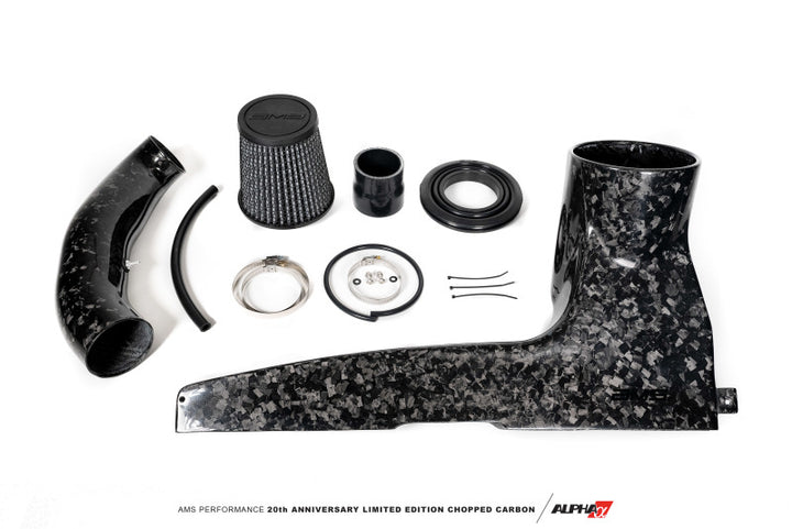 AMS Performance 2015+ VW Golf R MK7 Chopped Carbon Fiber Intake - Bull Strap