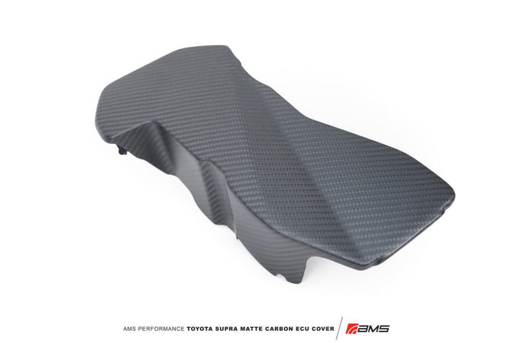 AMS Performance 2020+ Toyota GR Supra Carbon Fiber ECU Cover - Matte Carbon - Bull Strap