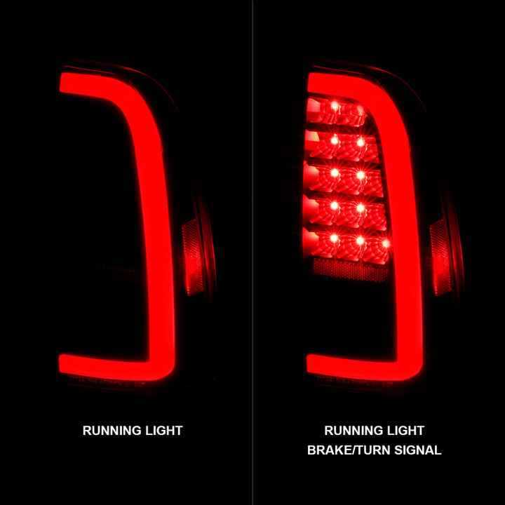 ANZO 00-06 Toyota Tundra (Std. Bed/Reg Cab) LED Taillights w/Light Bar Black Housing Smoke Lens - Bull Strap