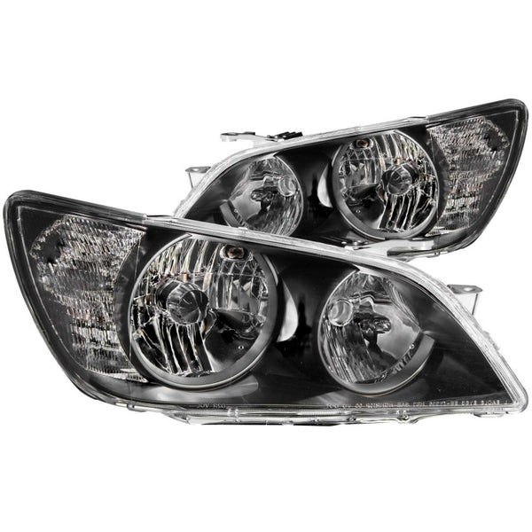 ANZO 01-05 Lexus IS300 Crystal Headlights Black - Bull Strap