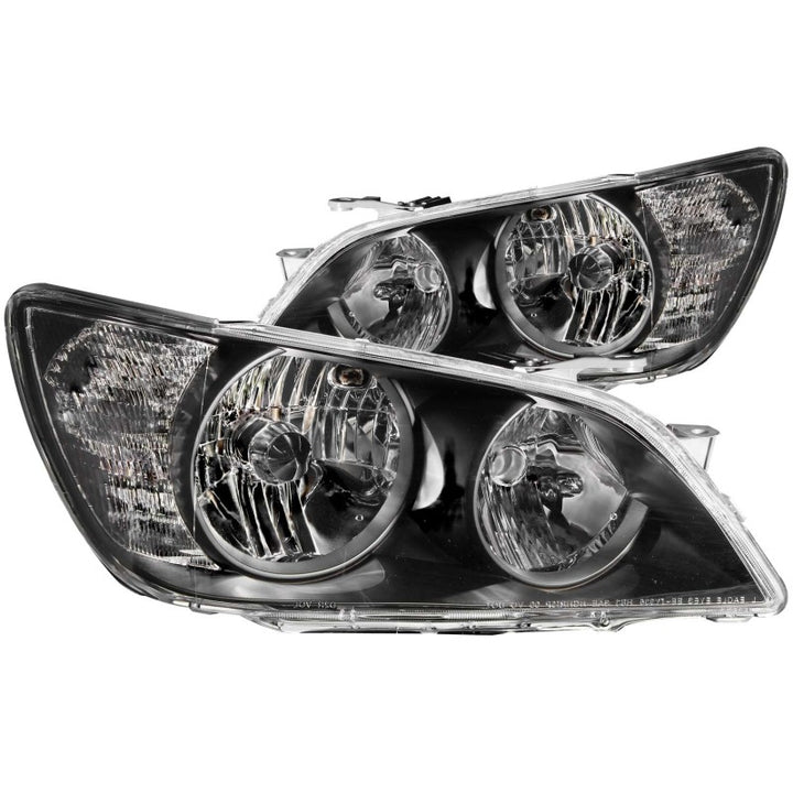 ANZO 01-05 Lexus IS300 Crystal Headlights Black - Bull Strap
