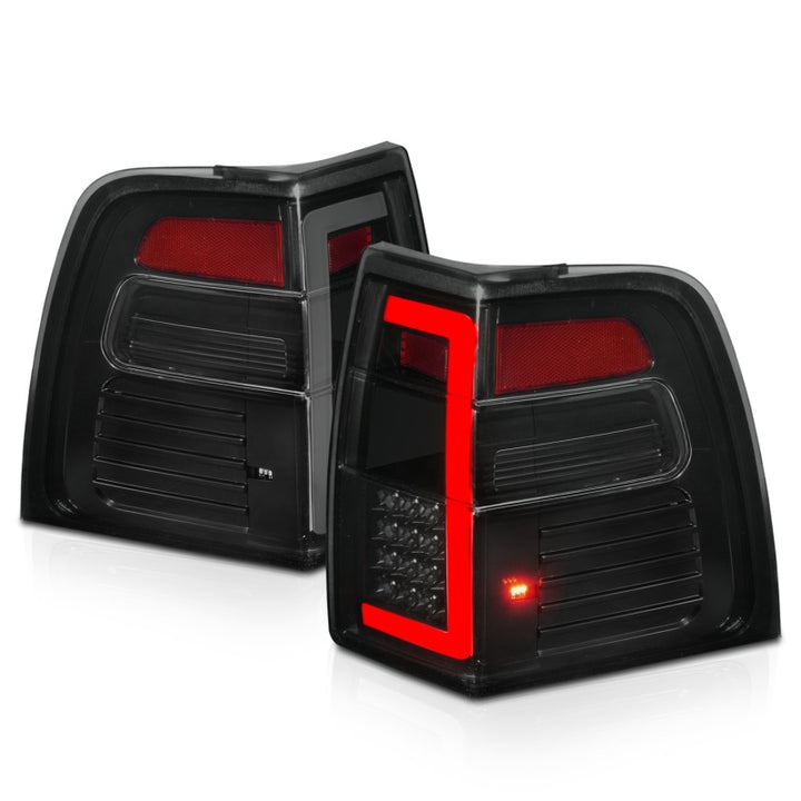 ANZO 07-17 Ford Expedition LED Taillights w/ Light Bar Black Housing Smoke Lens - Bull Strap