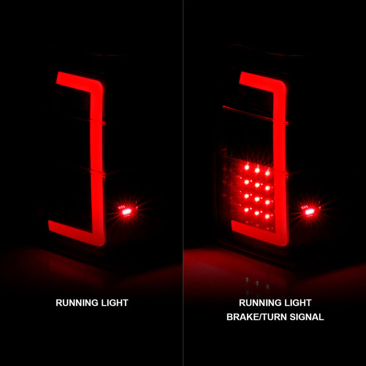 ANZO 07-17 Ford Expedition LED Taillights w/ Light Bar Black Housing Smoke Lens - Bull Strap