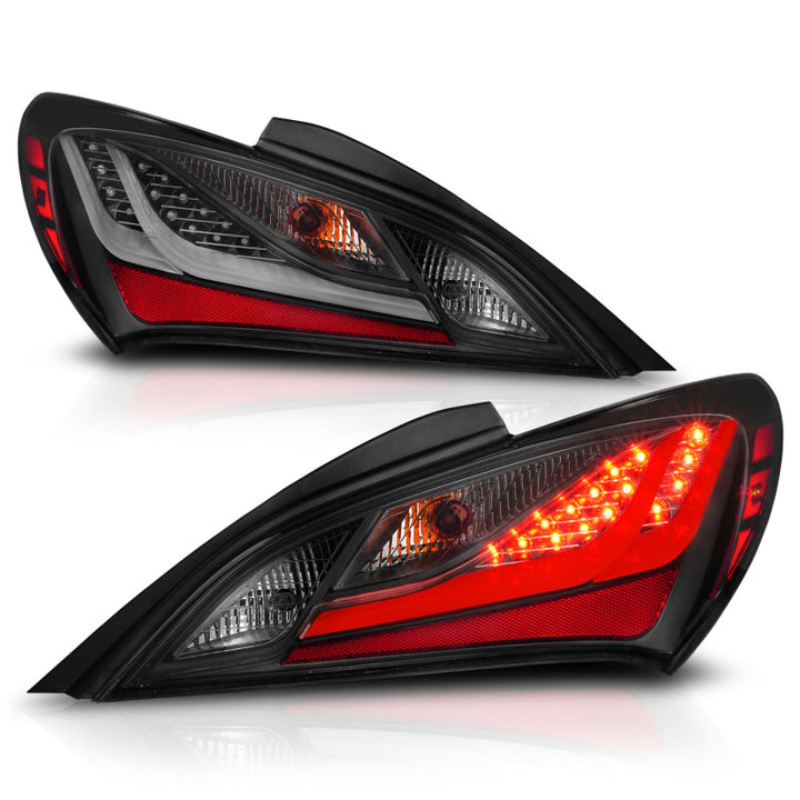 ANZO 10-13 Hyundai Genesis 2DR LED Taillights Smoke - Bull Strap