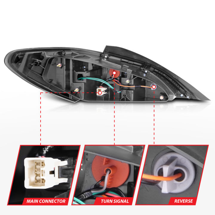 ANZO 10-13 Hyundai Genesis 2DR LED Taillights Smoke - Bull Strap