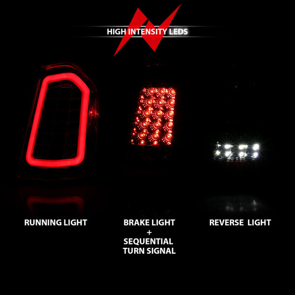 ANZO 11-14 Chrysler 300 LED Taillights Black w/ Sequential - Bull Strap