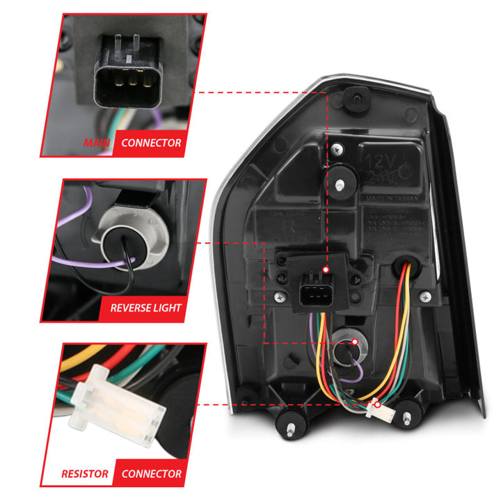 ANZO 11-14 Chrysler 300 LED Taillights Black w/ Sequential - Bull Strap