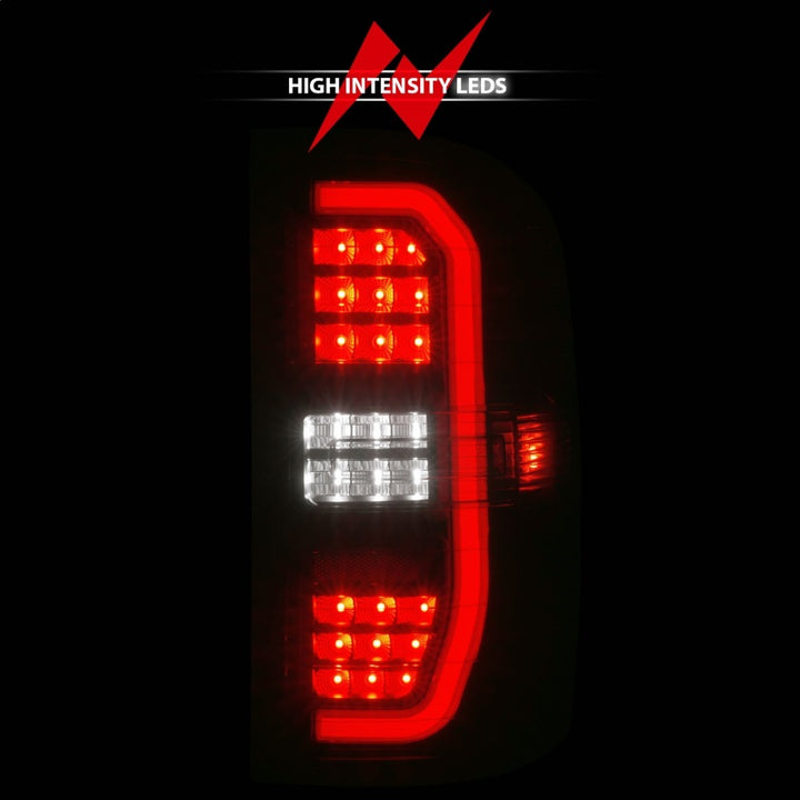 ANZO 14-18 GMC Sierra 1500 Full LED Taillights Black Housing Smoke Lens (w/C Light Bars) - Bull Strap