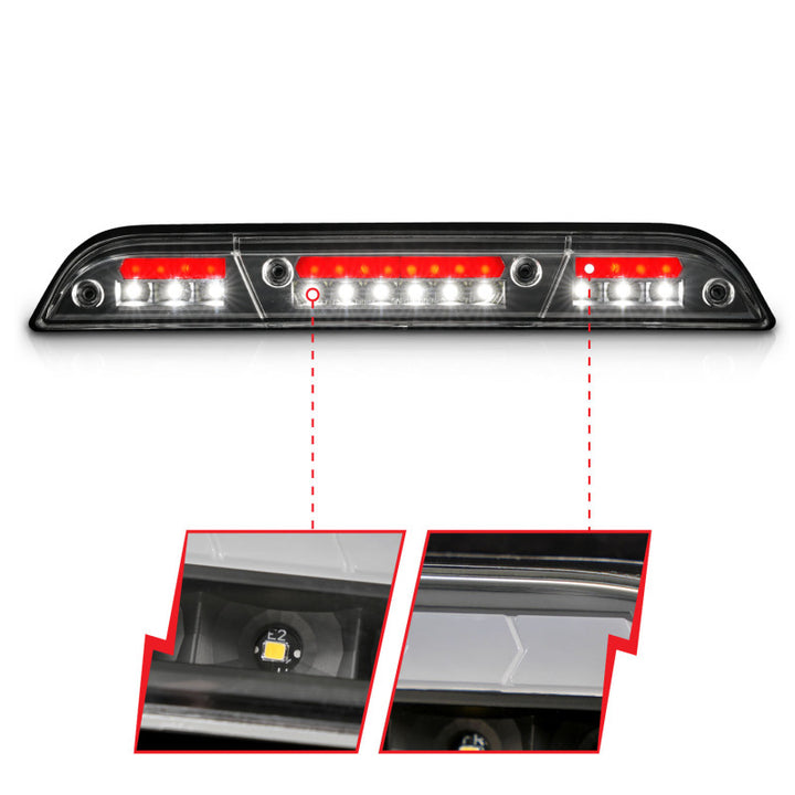 ANZO 15-20 Ford F-250 - F-550 LED Third Brake Light - Black Housing/Clear Lens - Bull Strap