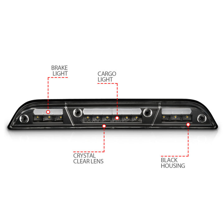 ANZO 15-20 Ford F-250 - F-550 LED Third Brake Light - Black Housing/Clear Lens - Bull Strap
