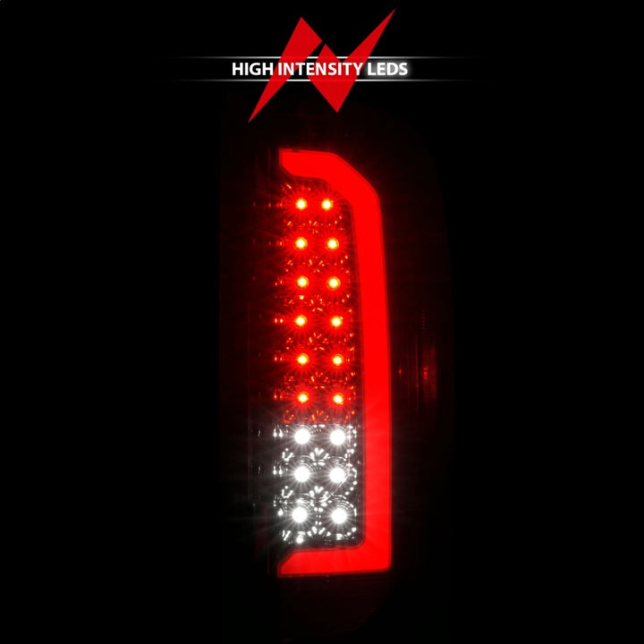 ANZO 15-21 GMC Canyon Full LED Taillights w/ Red Lightbar Black Housing/Clear Lens - Bull Strap