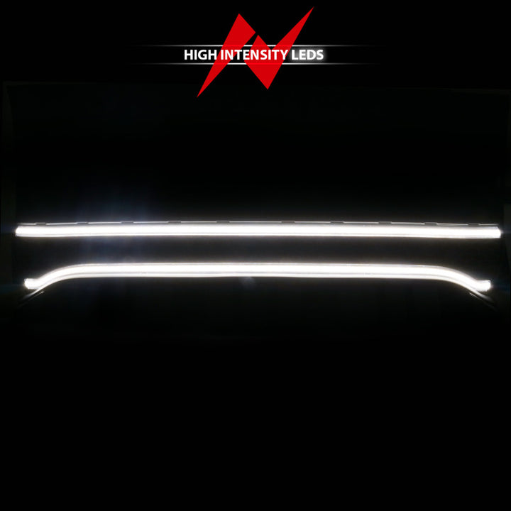 ANZO 15-23 Dodge Charger Black LED Grille w/ Initiation & Running Light/DRL Bar - Bull Strap