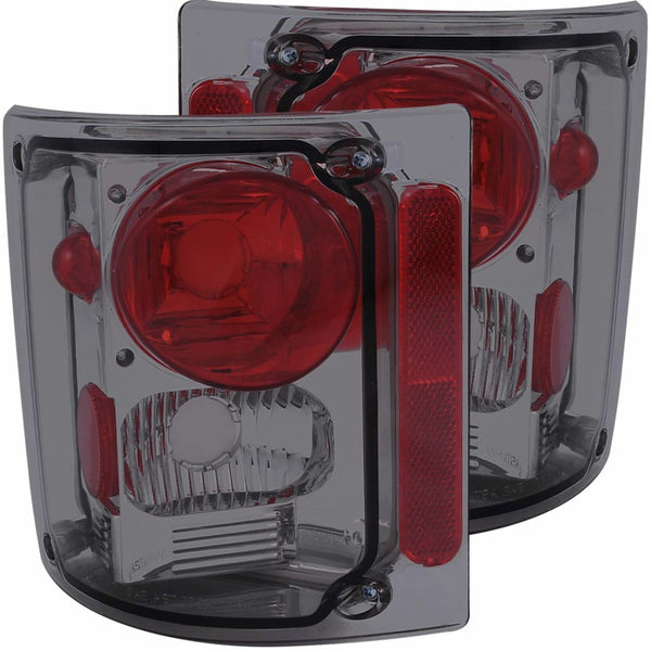 ANZO 1973-1987 Chevrolet C 10 Taillights Smoke - Bull Strap